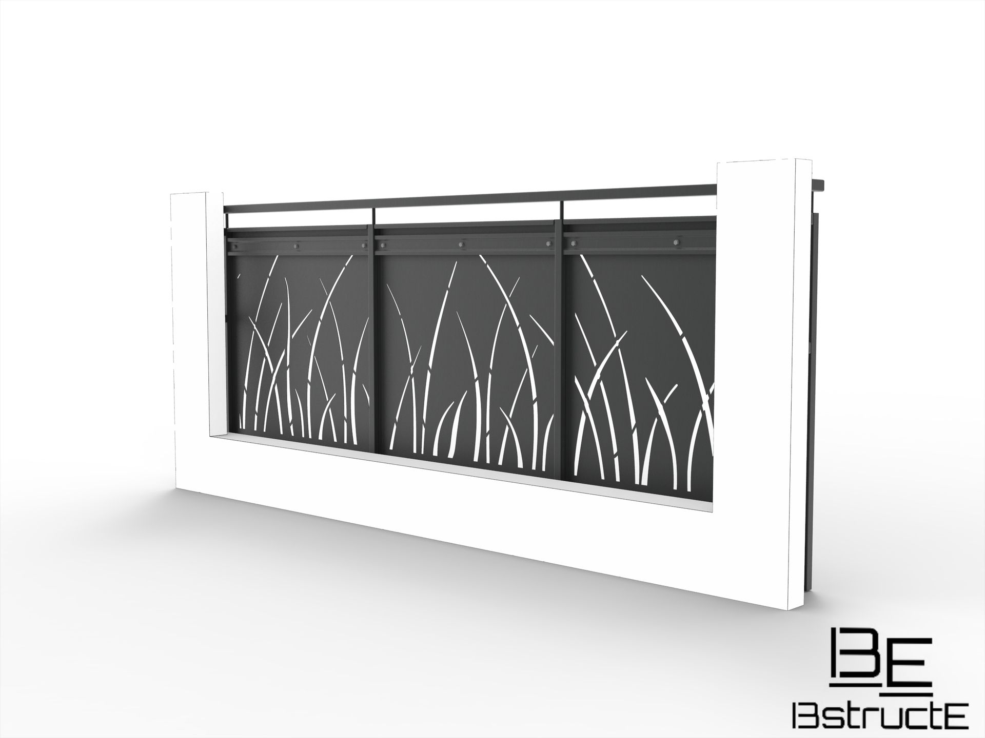 Garde-corps de balcon modélisé en 3D
