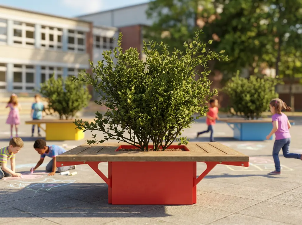 Bac à fleurs démontable 800x800 + Banc